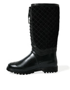 Black Chioggia Regenstiefel aus Wildleder-Gummi