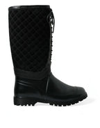 Black Chioggia Regenstiefel aus Wildleder-Gummi
