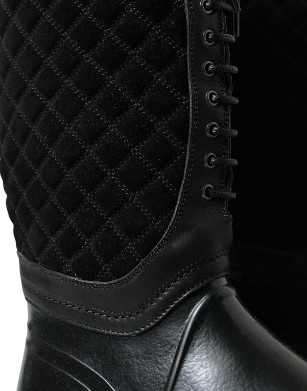 Black Chioggia Regenstiefel aus Wildleder-Gummi