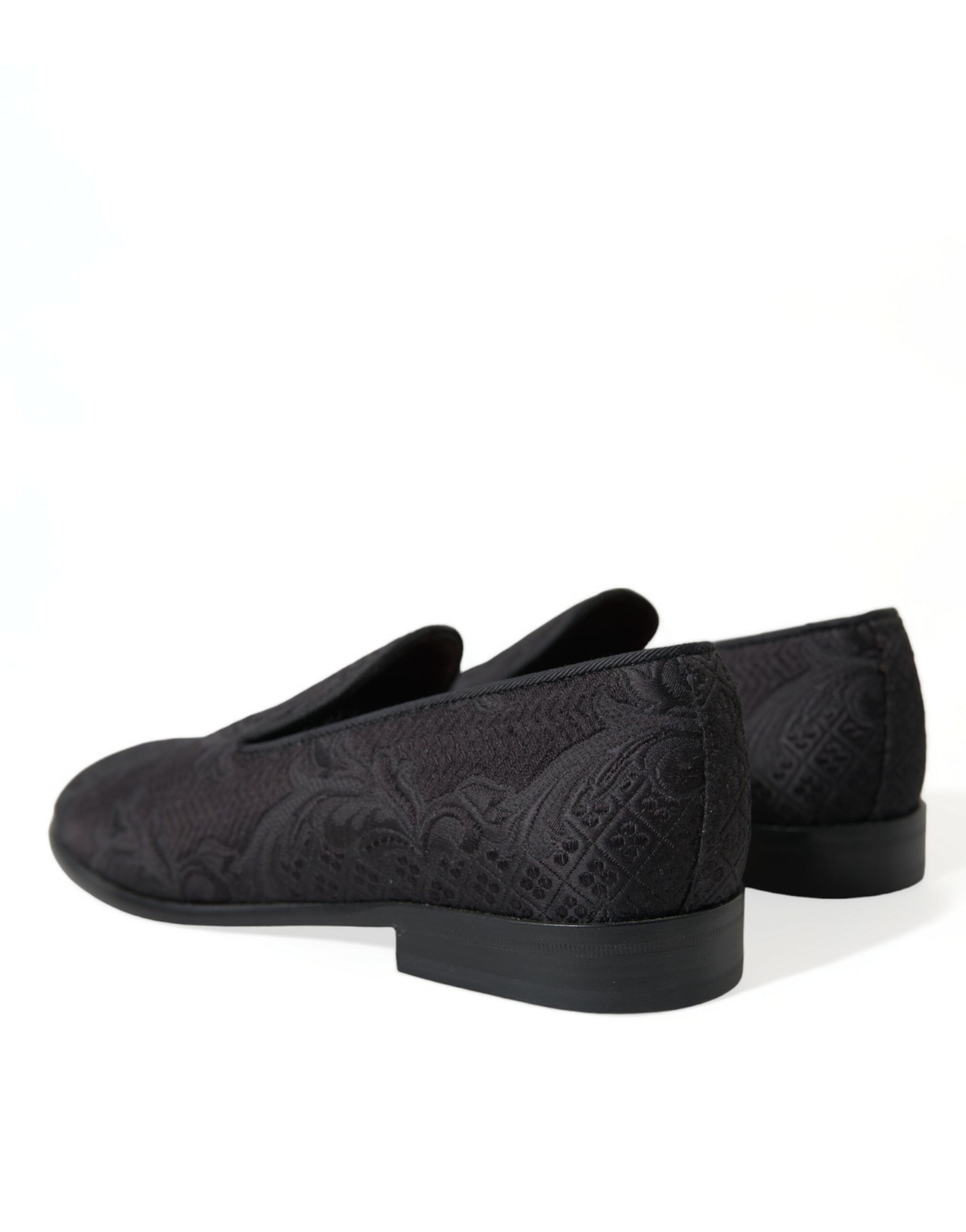 Black Brocade Men's Slip-On Loafer Dress Shoes