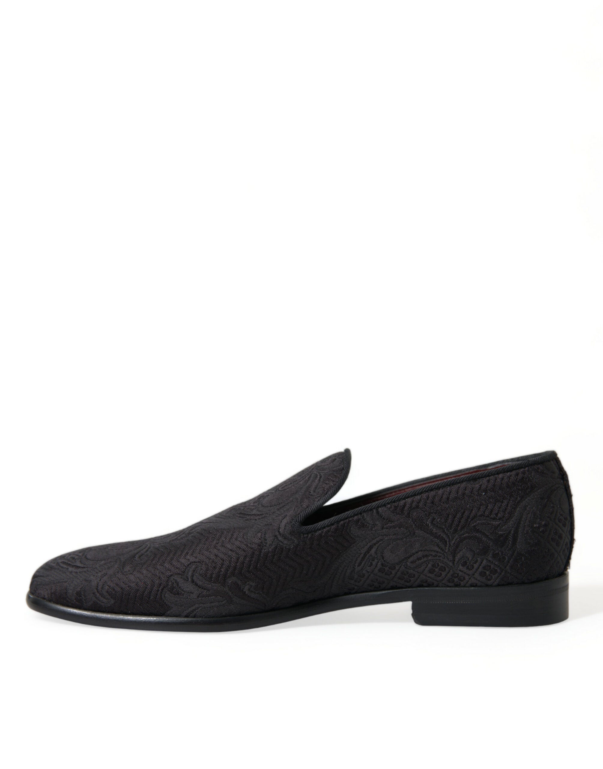 Black Brocade Men's Slip-On Loafer Dress Shoes
