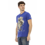 Blue Cotton Men's T-Shirt