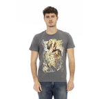 Gray Cotton Men Short Sleeve T-Shirt