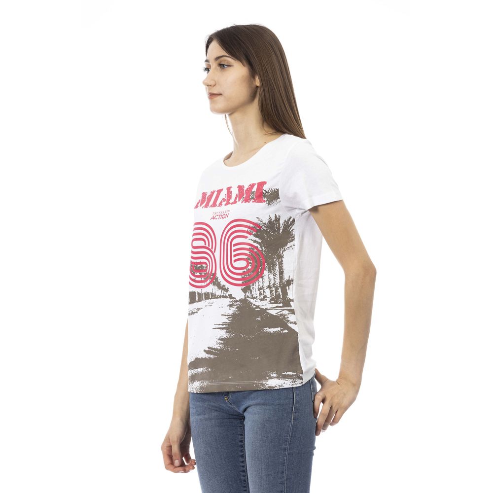 Weißes Baumwoll-T-Shirt für Damen