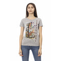 Graues Damen-T-Shirt aus Baumwolle