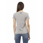Graues Damen-T-Shirt aus Baumwolle