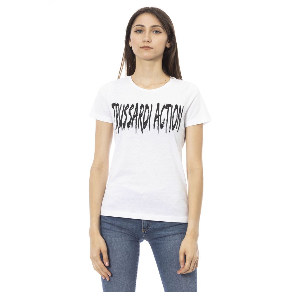 T-shirt da donna in cotone bianco
