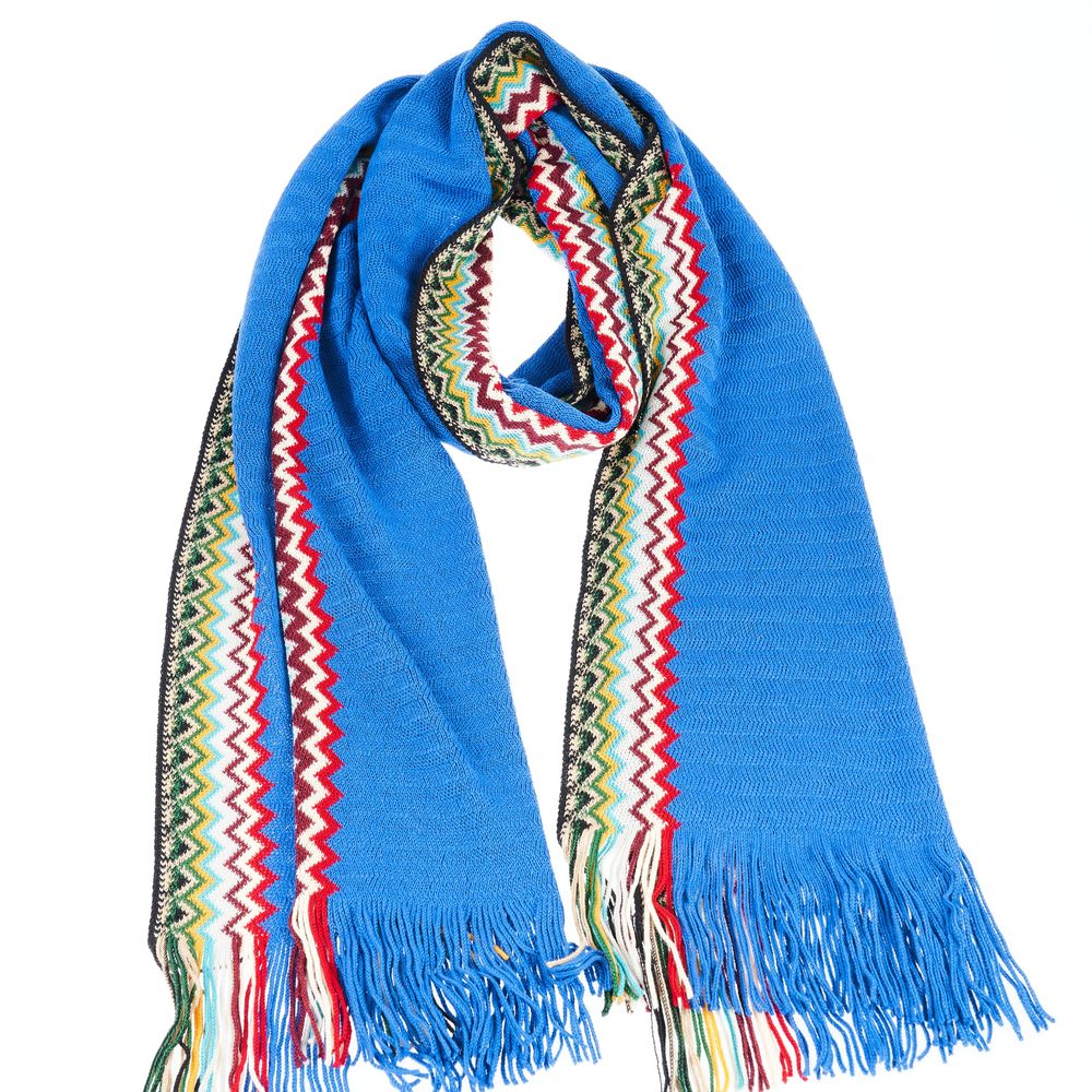 Herrenschal aus blauer Wolle