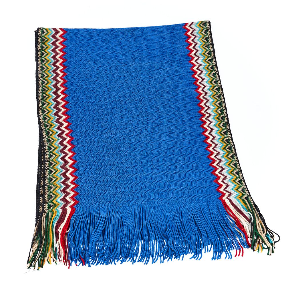 Herrenschal aus blauer Wolle