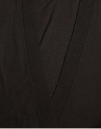 Black Wool V-neck Crossed Cardigan Sweater