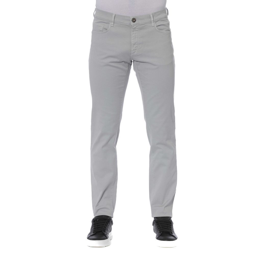 Graue Baumwoll-Herrenjeans