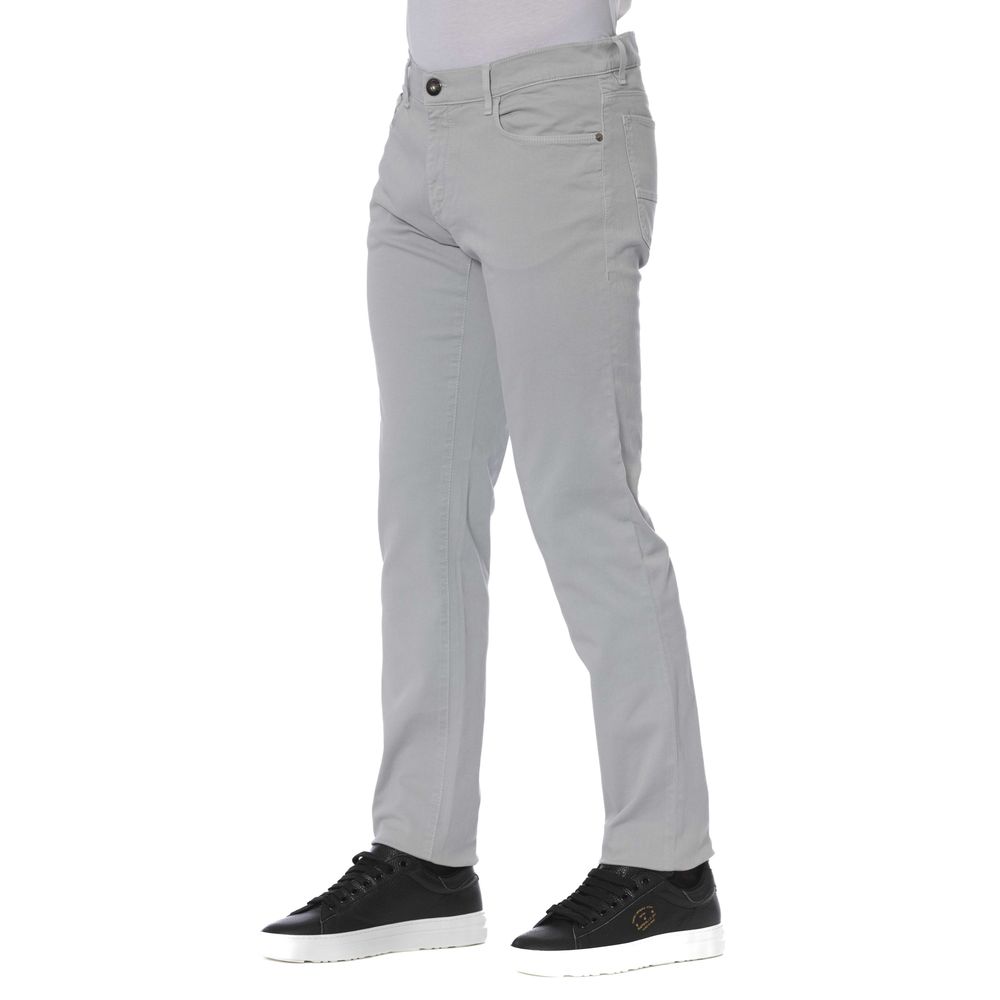 Graue Baumwoll-Herrenjeans