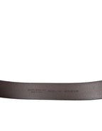 Brauner Kalbsleder-Gürtel mit Metallschnalle in Gold