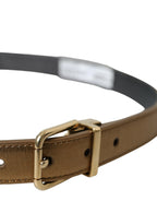 Metallic Gold Kalbsleder Gürtel mit Metallschnalle