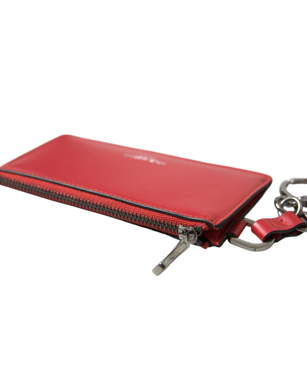 Rotes Leder Silberfarbenes Metall-Logo-Band Airpods Pouch Hülle