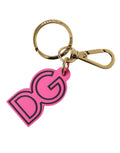 Schlüsselanhänger aus rosa Gummi mit goldfarbenem DG-Logo