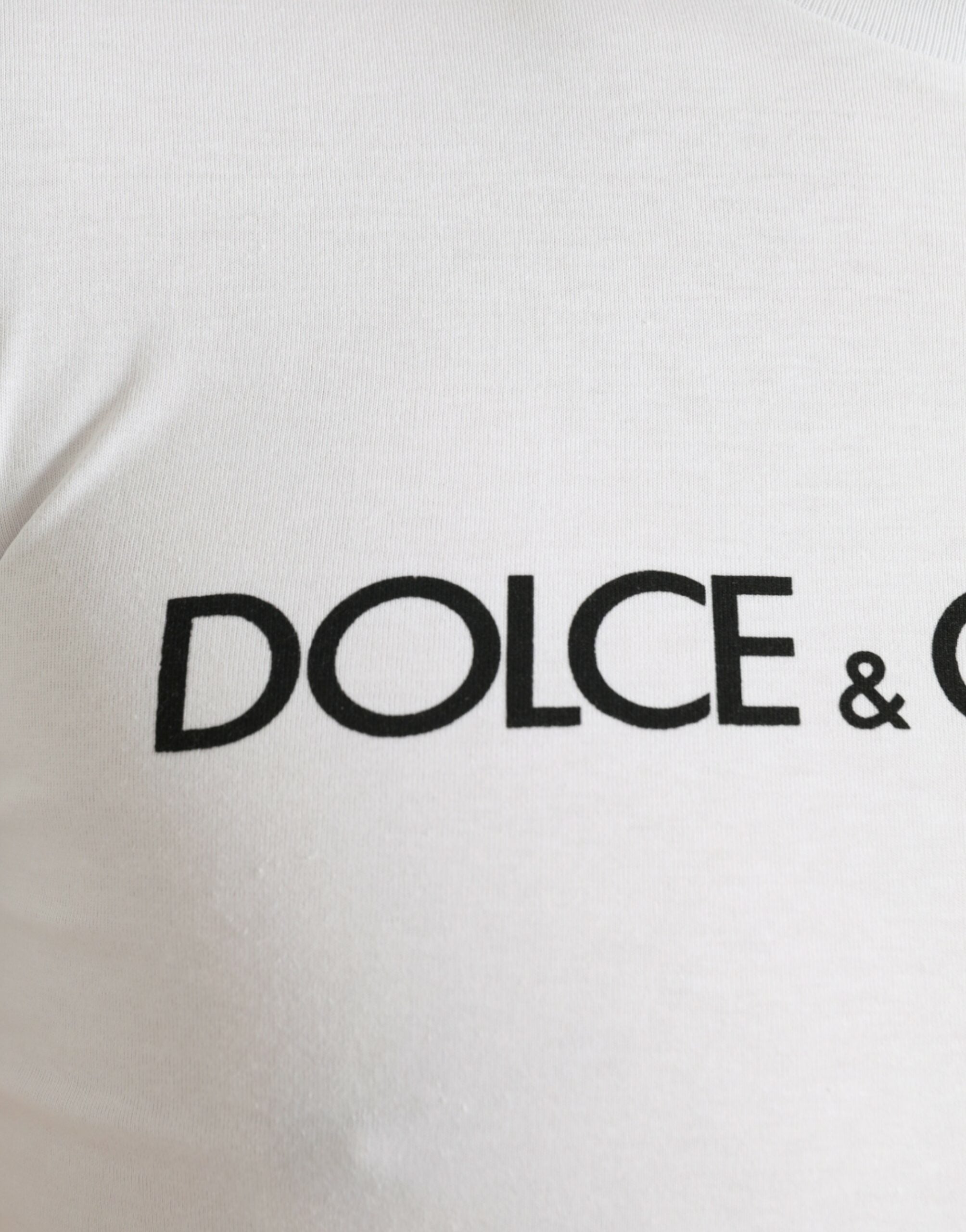T-shirt girocollo in cotone con stampa logo bianca