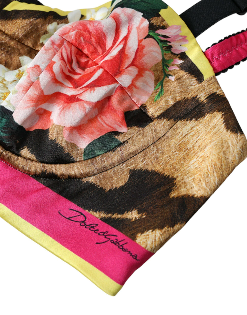 Mehrfarbiges trägerloses Bustier Crop Top mit Blumenmuster