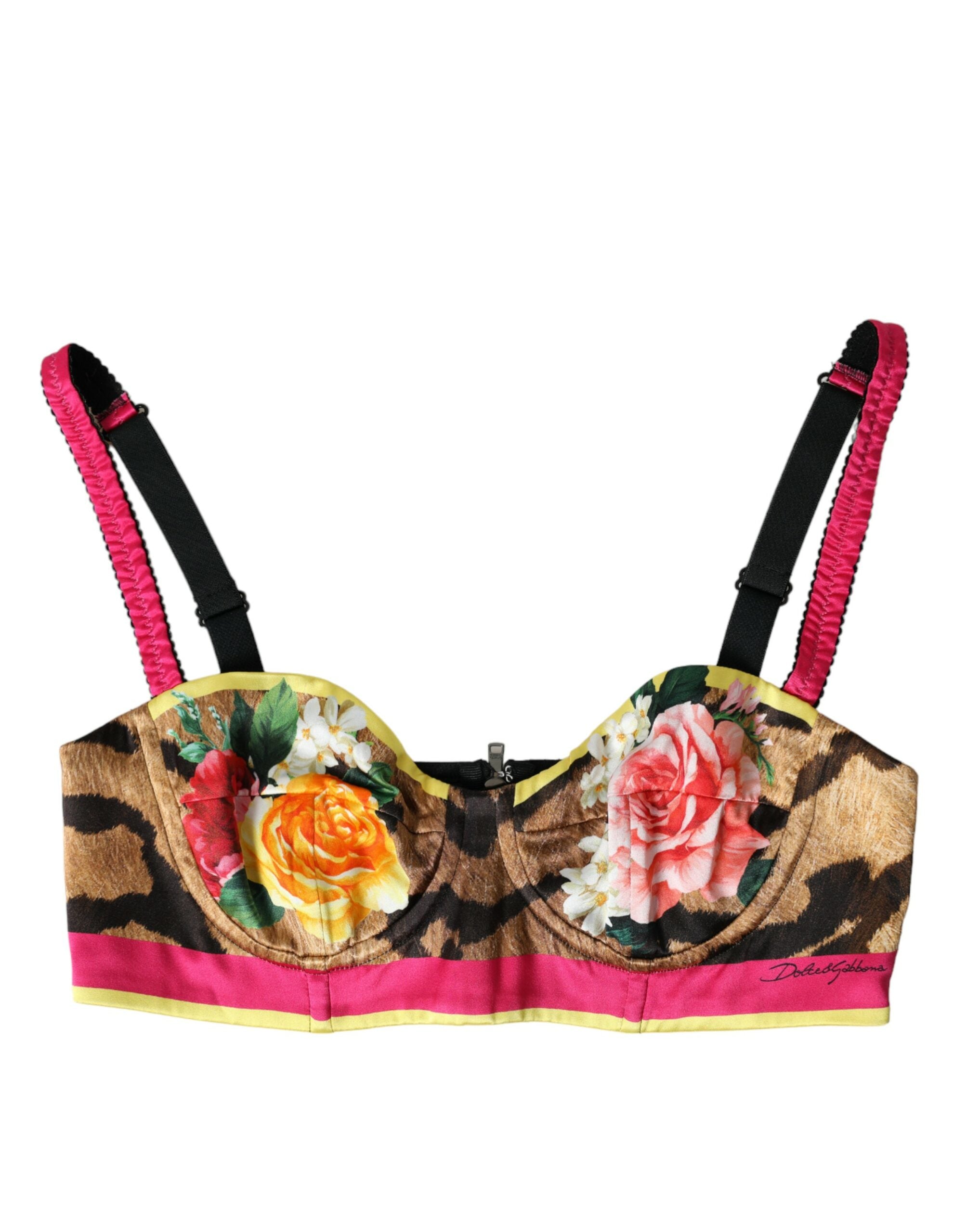 Mehrfarbiges trägerloses Bustier Crop Top mit Blumenmuster