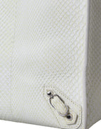 Weiße gelbe exotische Leder Shopping Tote PAPIER Tasche