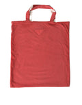 Einkaufstasche aus rotem Jersey-Stoff mit Logo-Schulterriemen