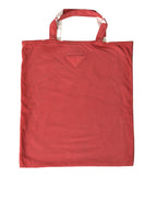 Einkaufstasche aus rotem Jersey-Stoff mit Logo-Schulterriemen