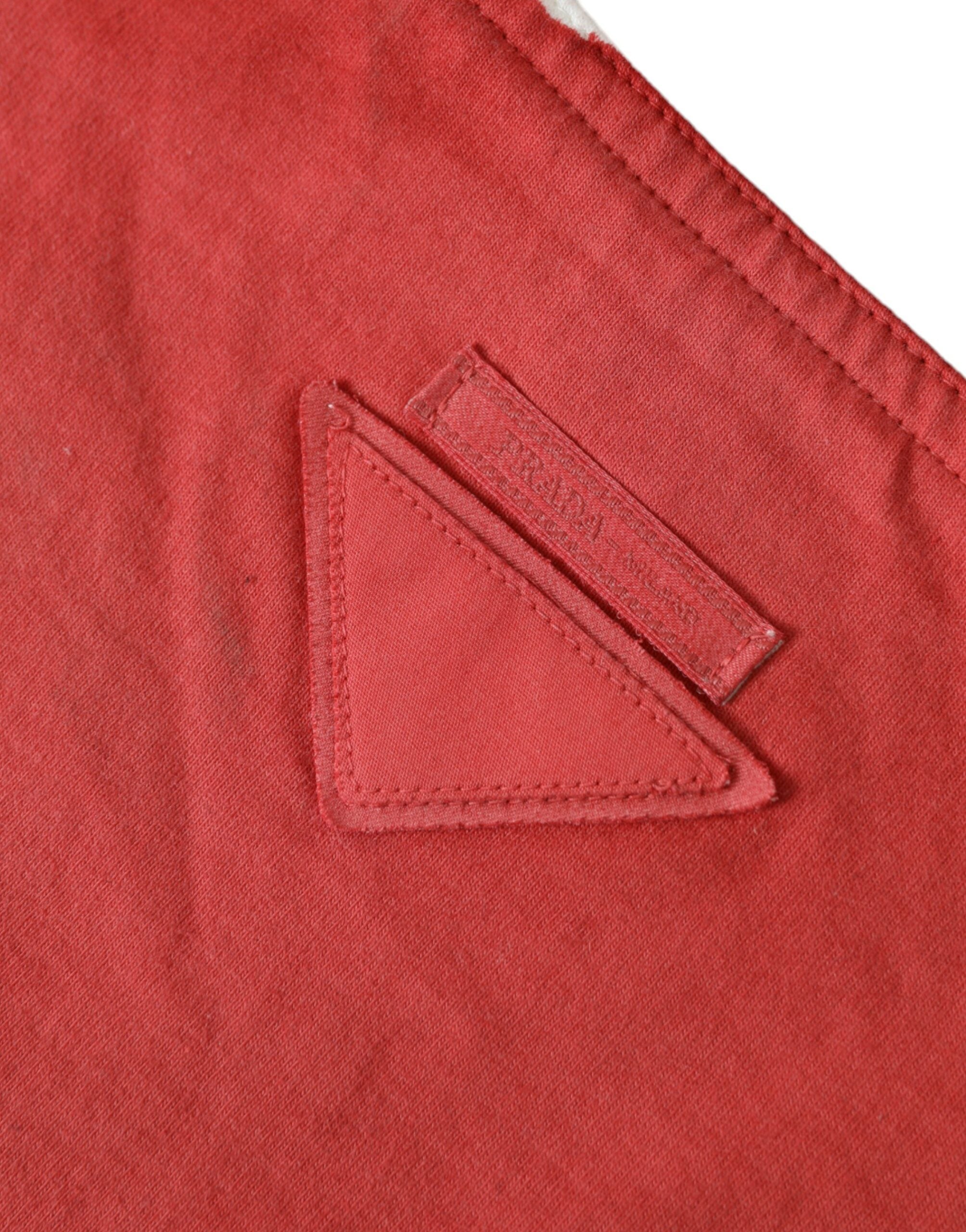 Borsa shopping con logo in tessuto rosso e tracolla