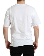 Weißes Logo T-Shirt mit Rundhalsausschnitt und kurzen Ärmeln