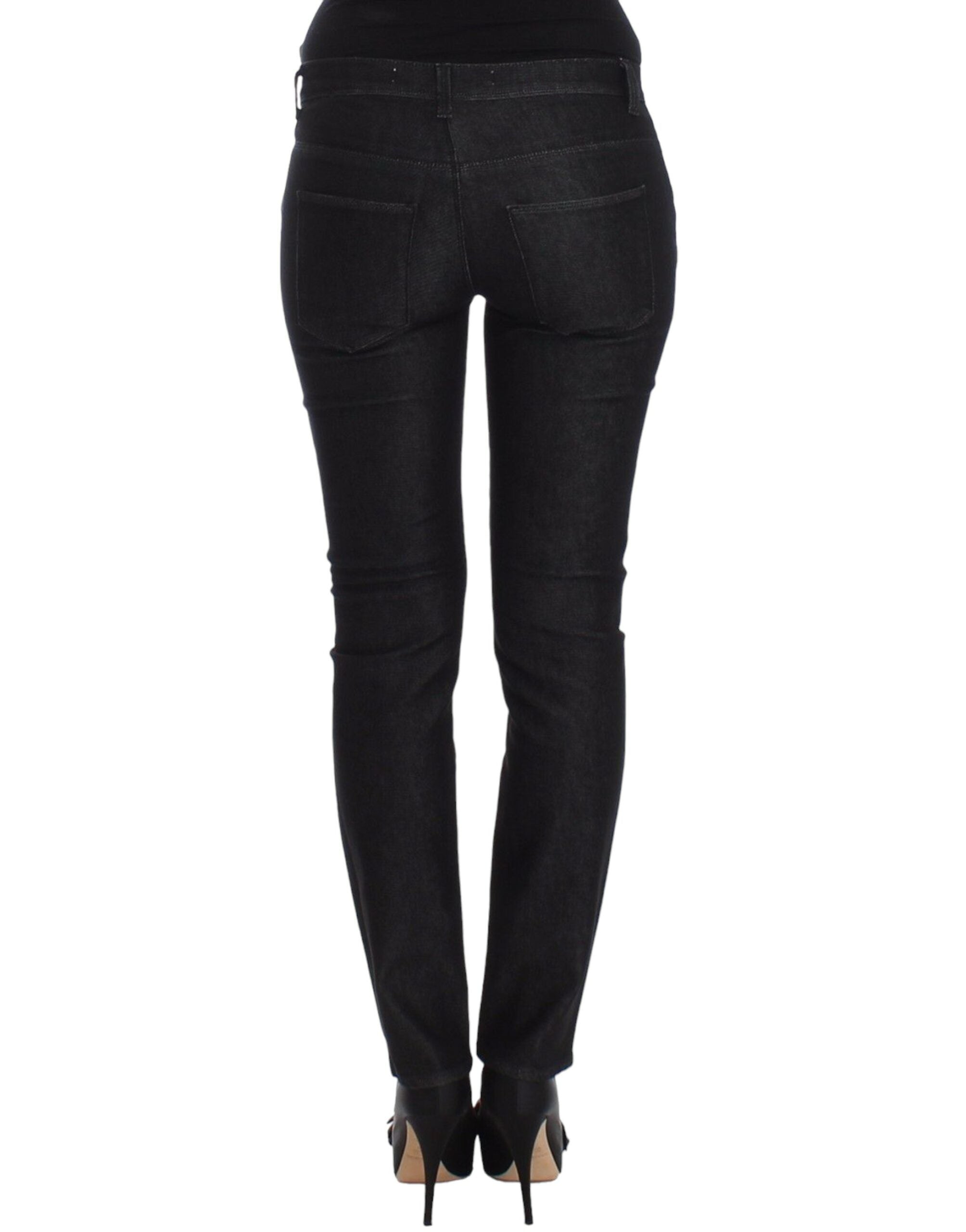 Schwarze Slim Jeans Denim Hose Skinny Leg Stretch