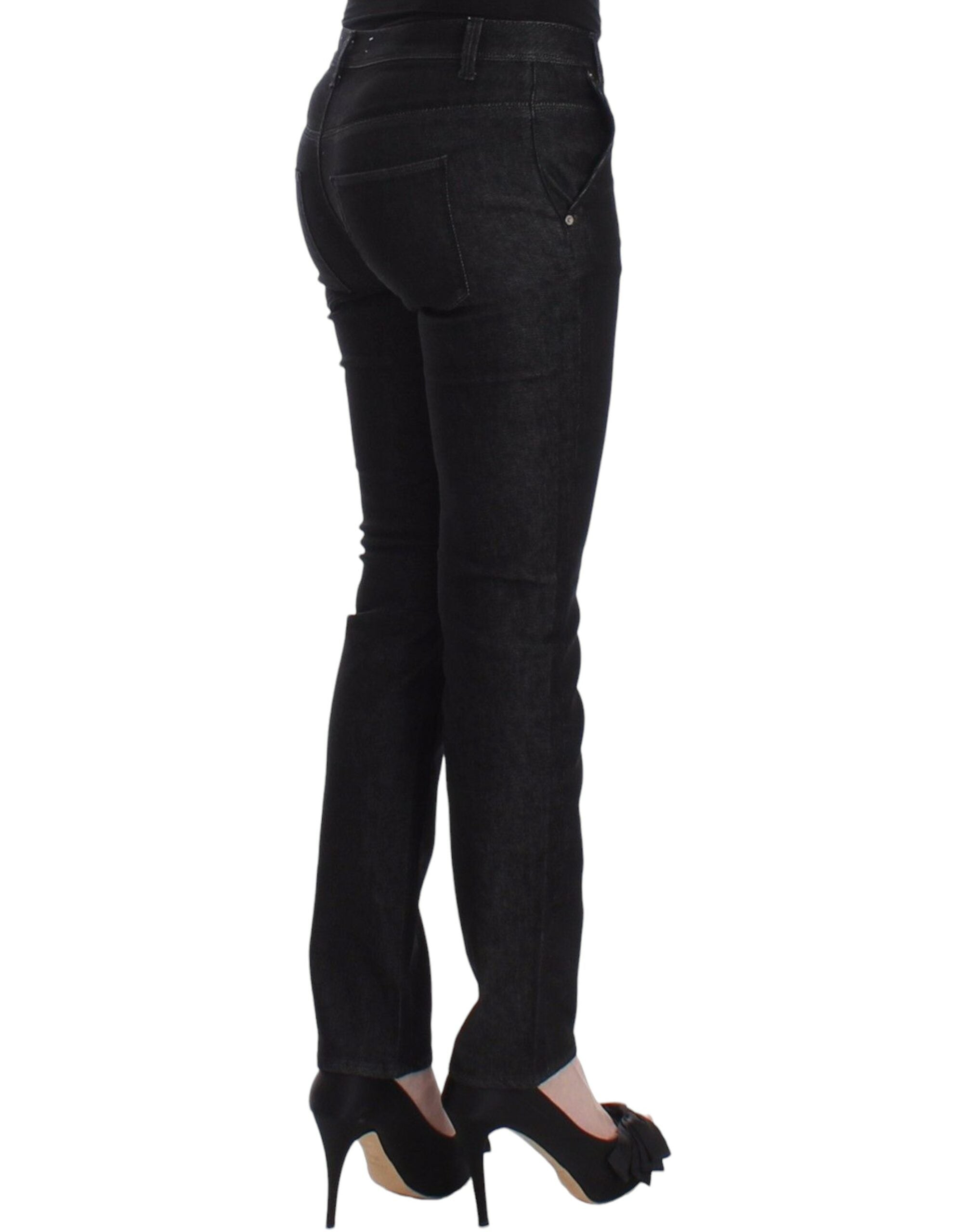 Schwarze Slim Jeans Denim Hose Skinny Leg Stretch