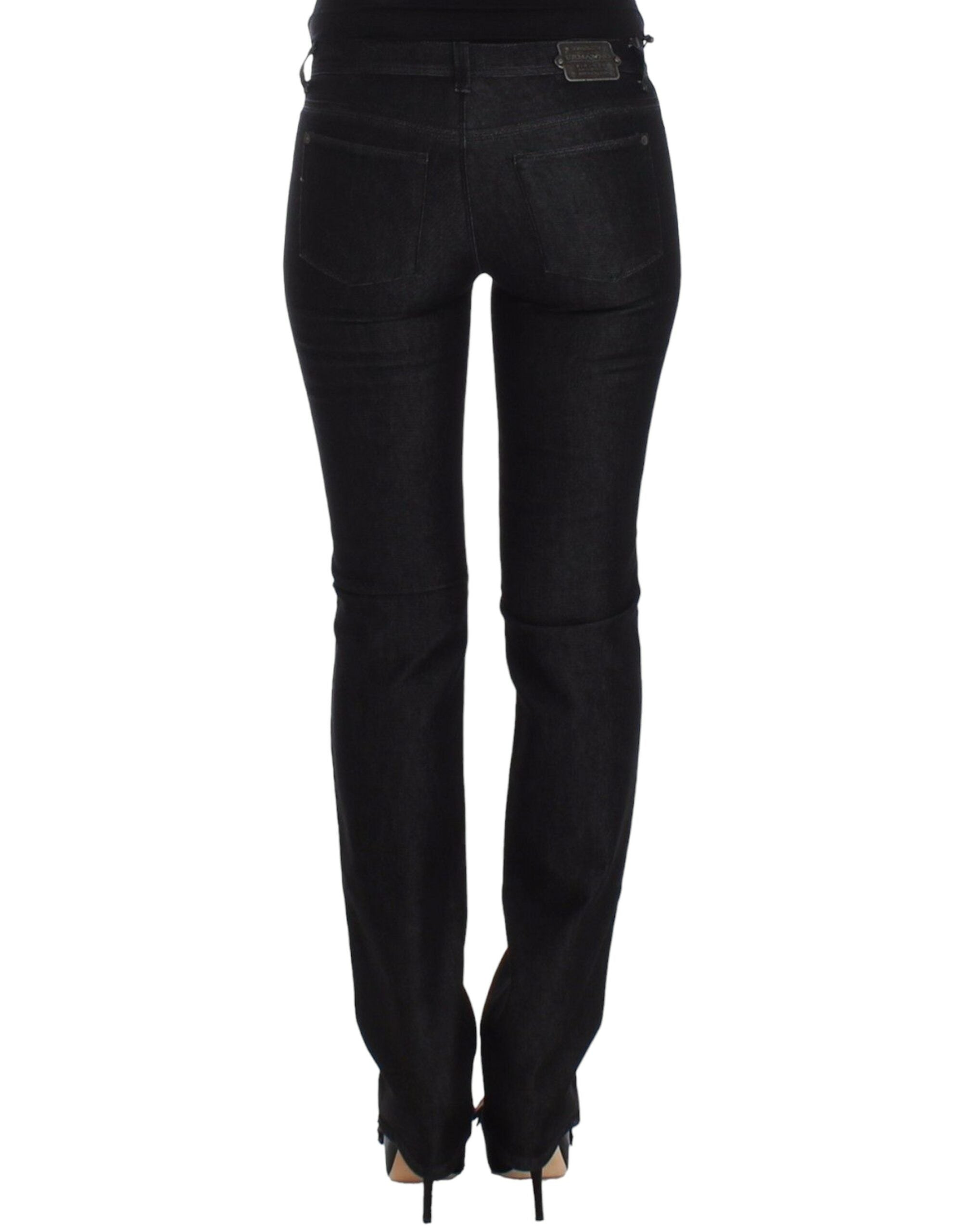 Schwarze Slim Jeans Denim Hose Röhrenjeans Stretch