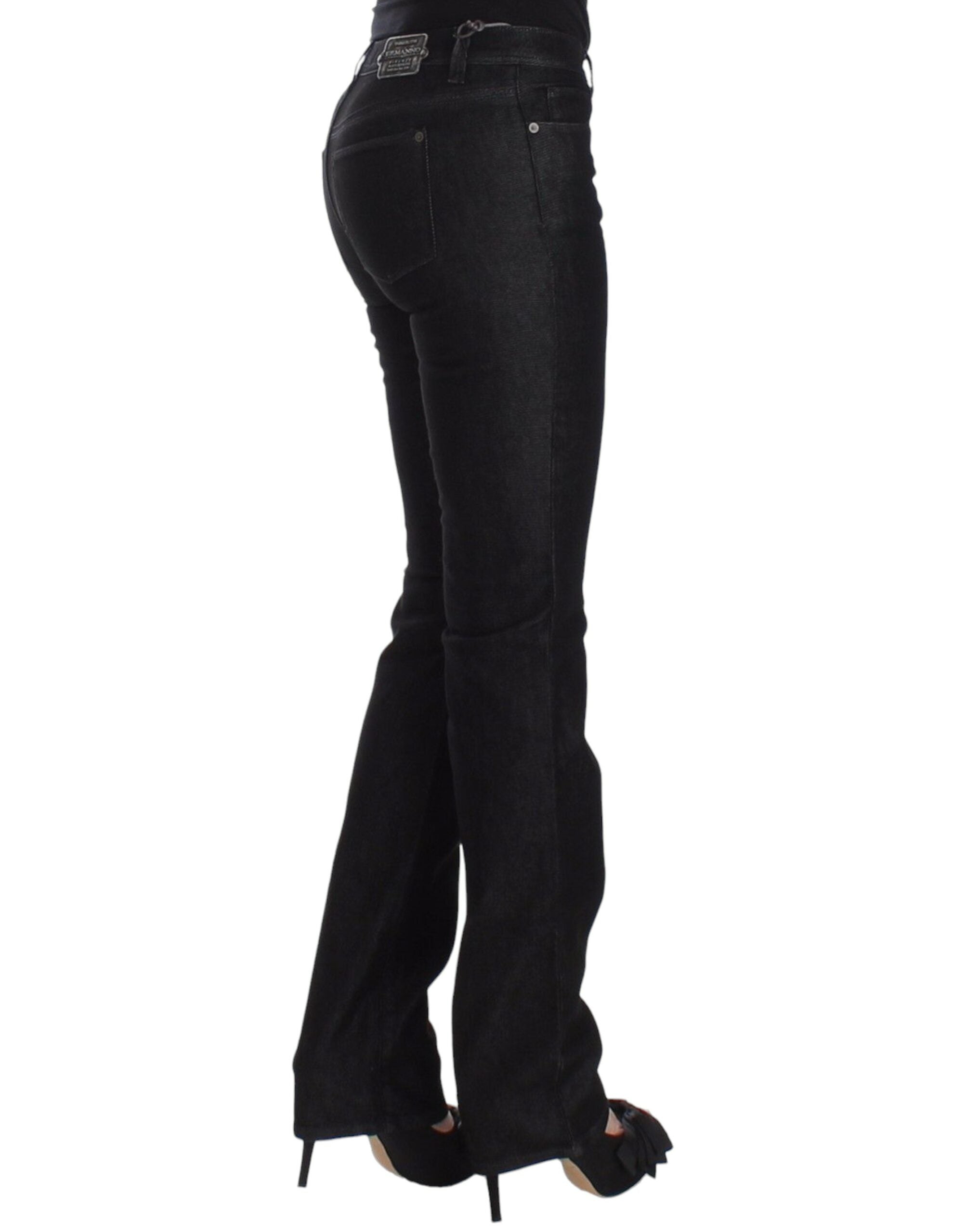 Schwarze Slim Jeans Denim Hose Röhrenjeans Stretch