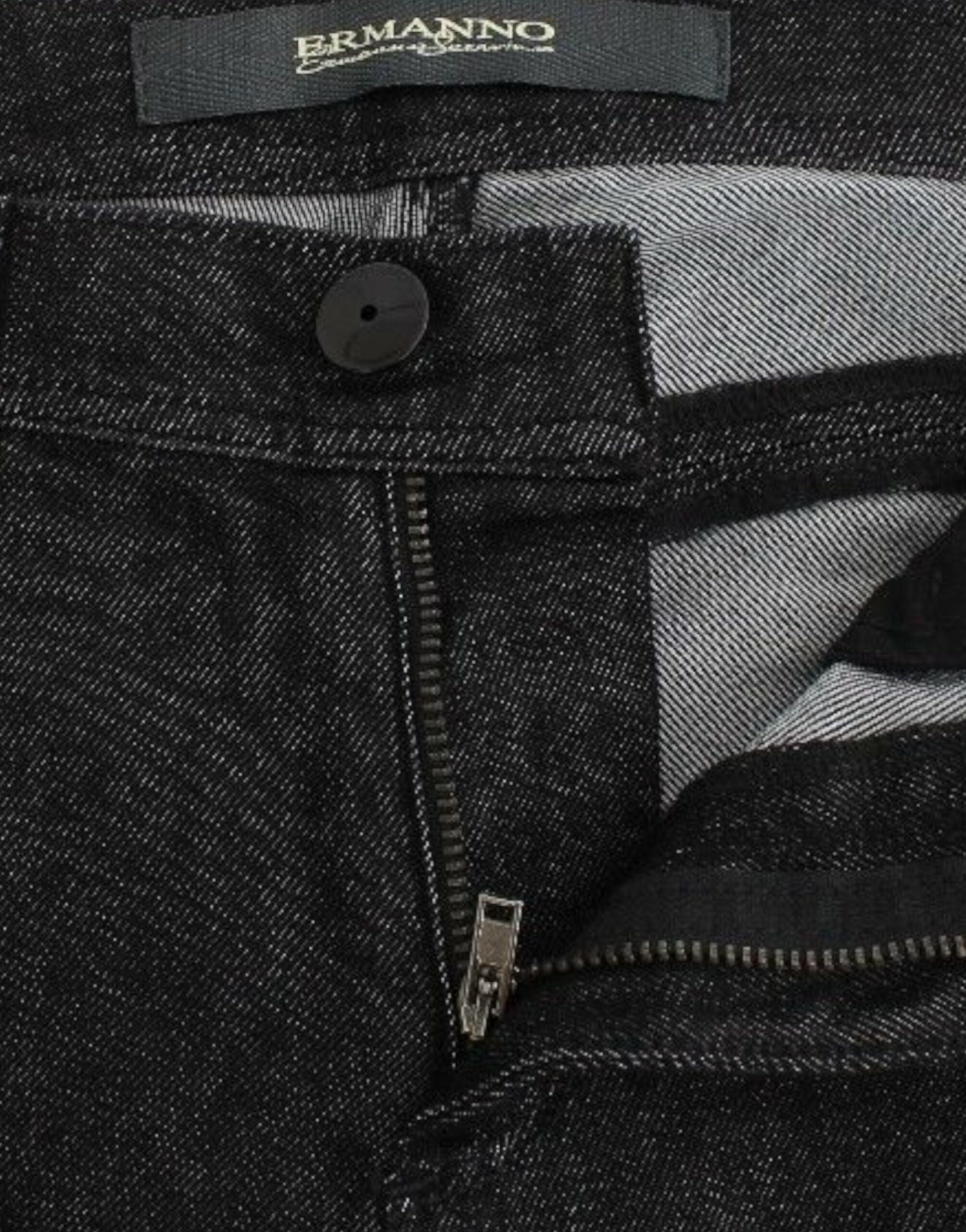 Schwarze Slim Jeans Denim Hose Röhrenjeans Stretch