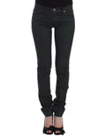 Grüne Slim Jeans Denim Hose Straight Leg Stretch