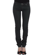 Grüne Slim Jeans Denim Hose Straight Leg Stretch