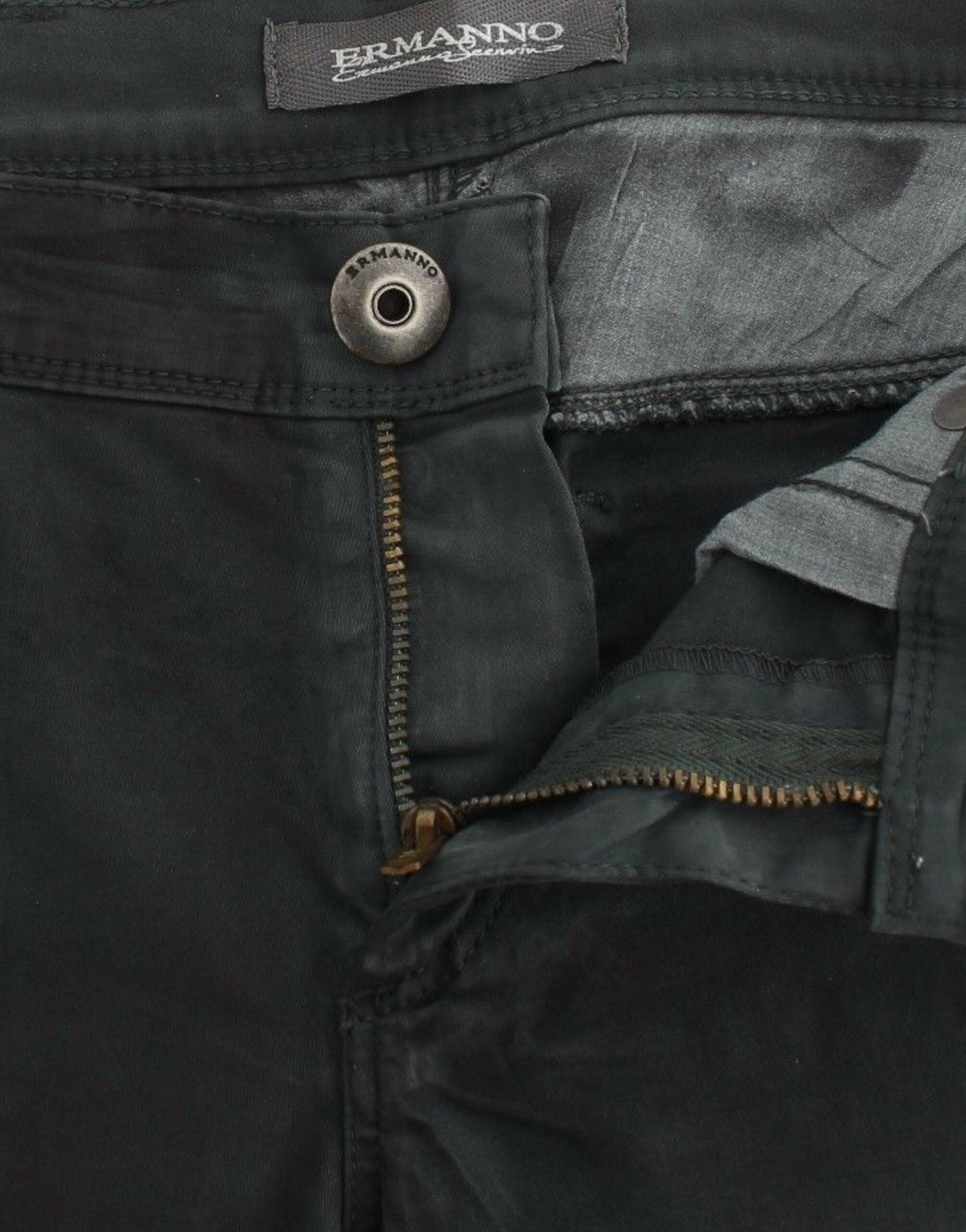 Grüne Slim Jeans Denim Hose Straight Leg Stretch
