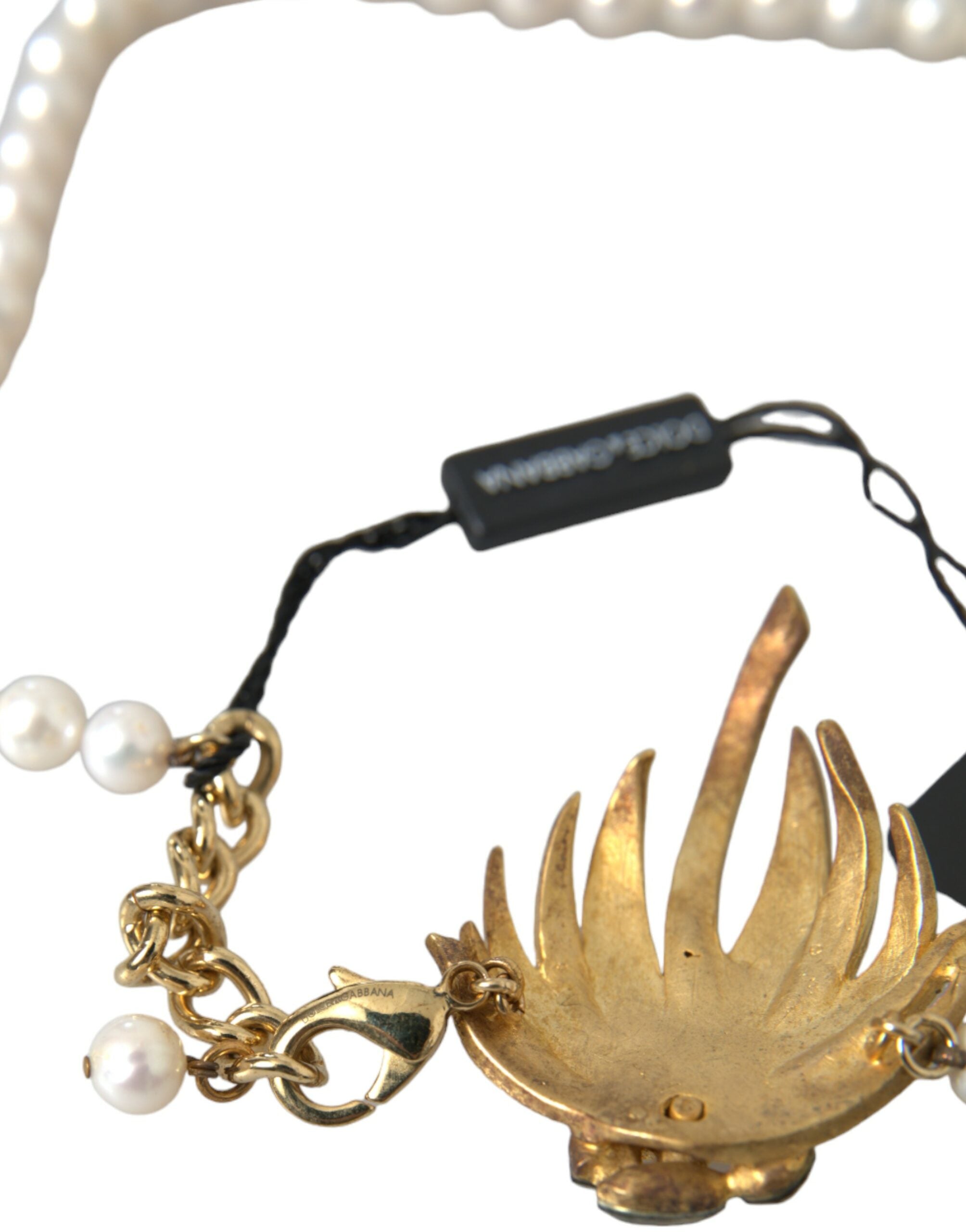 Collana con ciondolo albero in ottone dorato con perle di cristallo