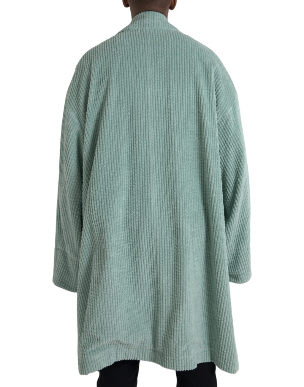 Blaue zweireihige Kordjacke aus Baumwolle