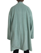 Blaue zweireihige Kordjacke aus Baumwolle
