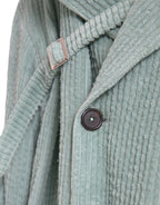 Blaue zweireihige Kordjacke aus Baumwolle