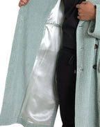 Blaue zweireihige Kordjacke aus Baumwolle