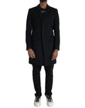 Schwarzer einreihiger Trenchcoat