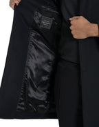 Schwarzer einreihiger Trenchcoat