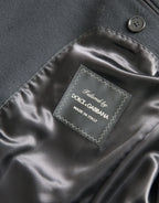 Schwarzer einreihiger Trenchcoat
