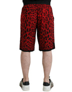 Bermudashorts aus Viskose mit rotem Leopardenmuster