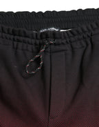 Rote Baumwoll-Bermuda-Shorts mit Leopardenmuster