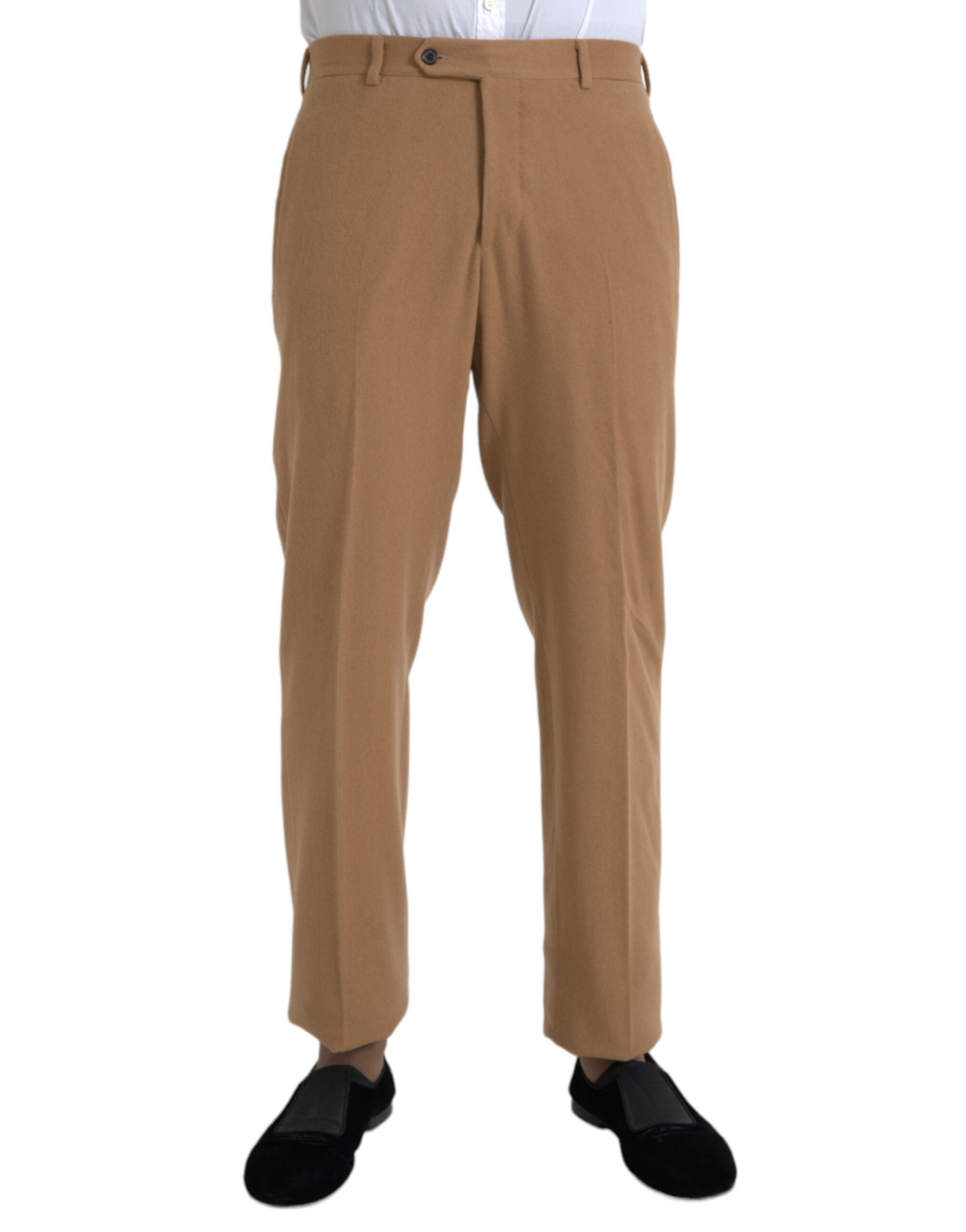 Beige Cashmere Herren Anzughose in gerader Passform