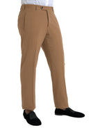 Beige Cashmere Herren Anzughose in gerader Passform