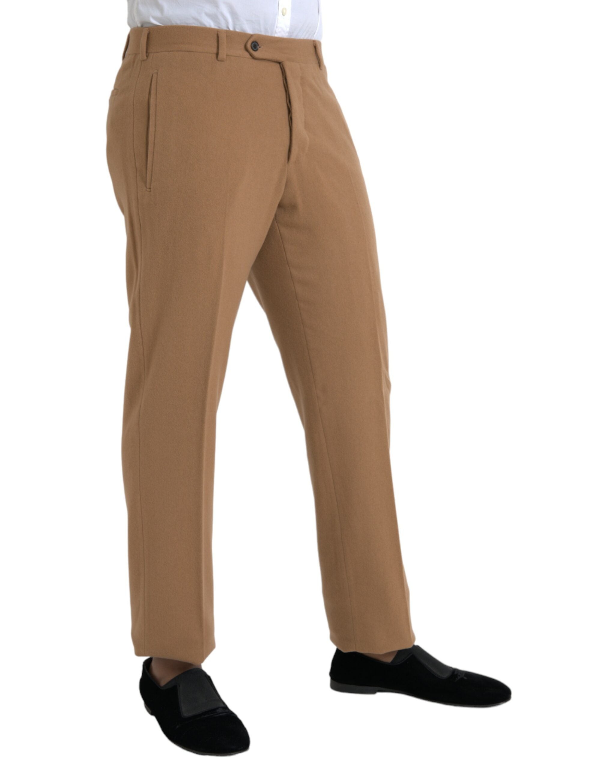 Beige Cashmere Herren Anzughose in gerader Passform