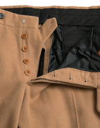 Beige Cashmere Herren Anzughose in gerader Passform